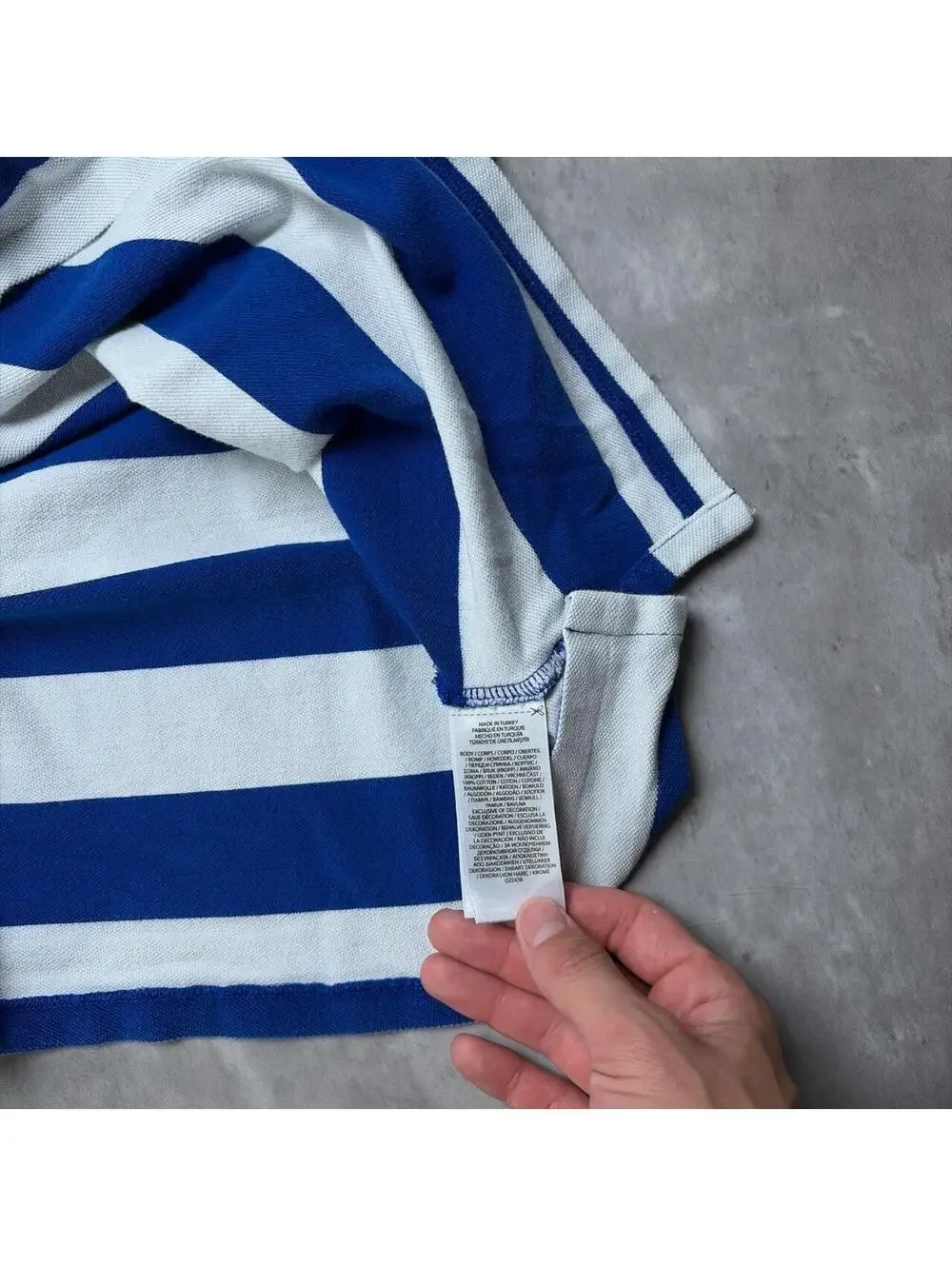 Y2K Blue Polo Ralph Lauren Striped Polo Bear Polo Shirt